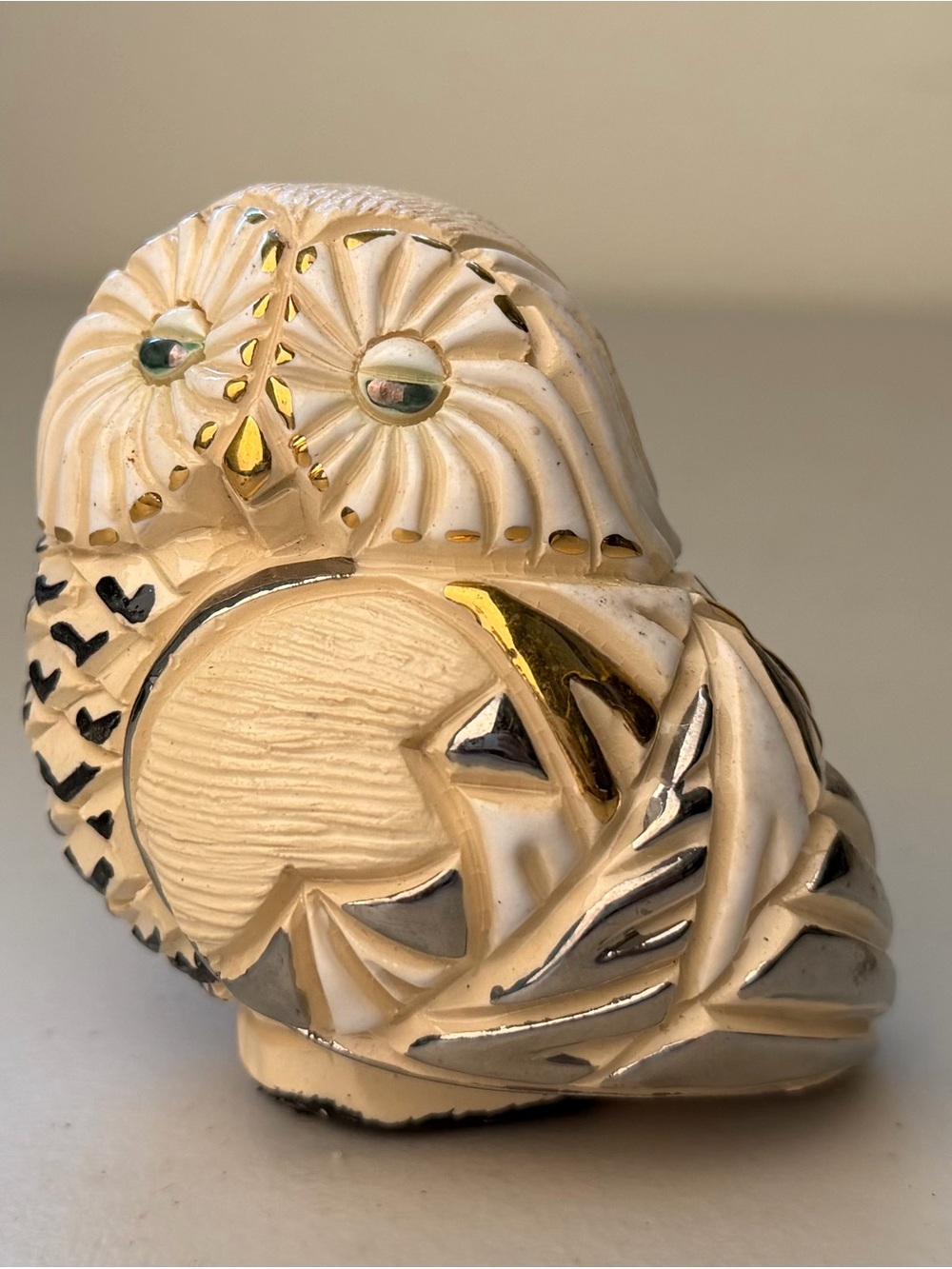 De Rosa Rinconada Owl Figurine Collectable Made In Uruguay Carved Gift